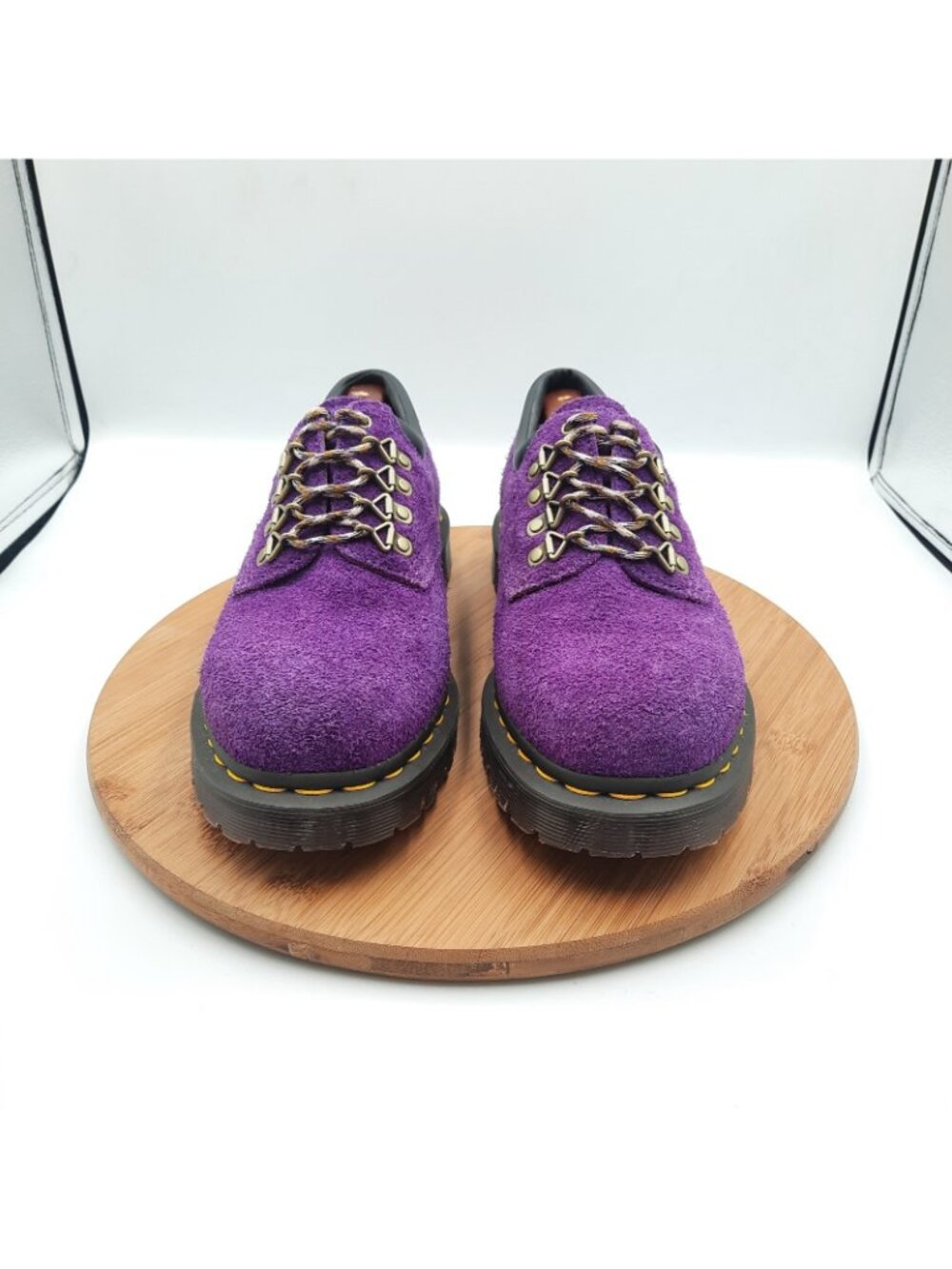 Dr Doc Martens 8053 Womens 10 Mens 9 Shoes Ben Long Napped Suede Purple Sneakers - Picture 2 of 11